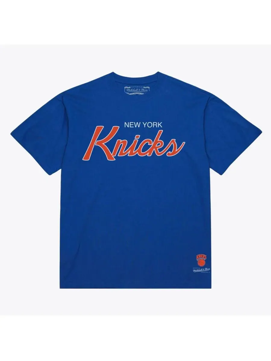 Футболка с винтажным принтом New York Knicks Mitchell & Ness — изображение 1 из 2, синий