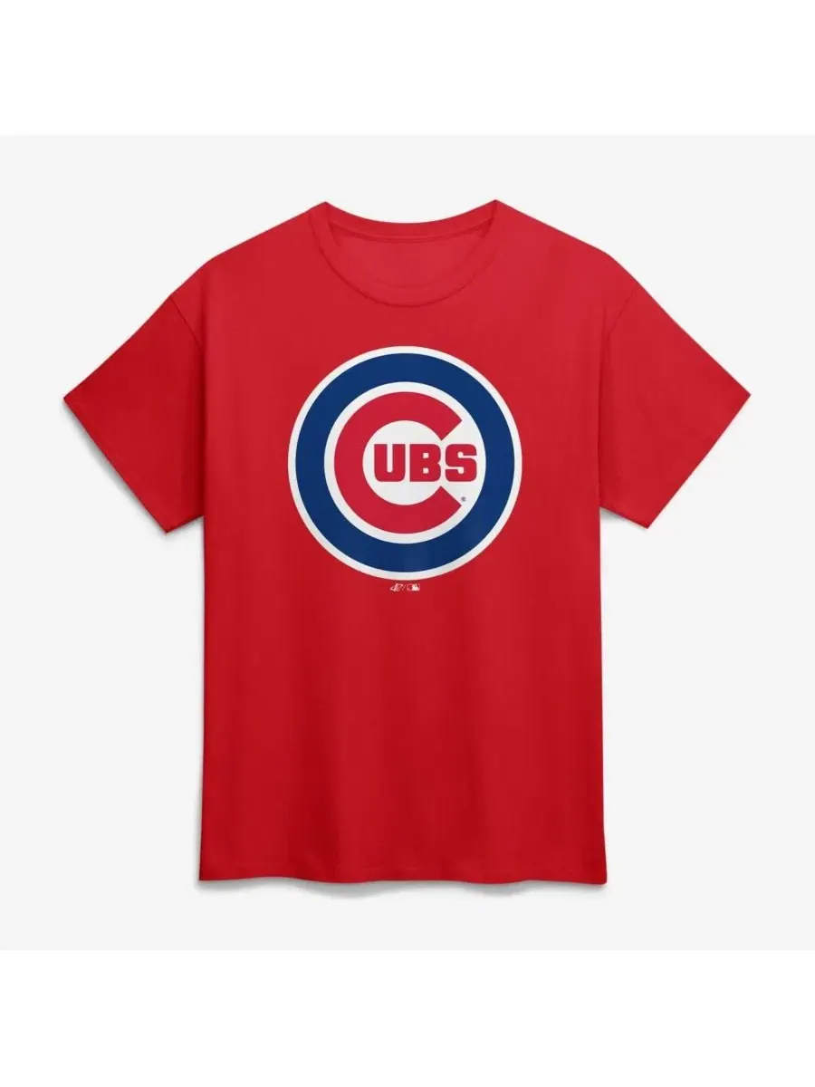 Футболка с принтом Chicago Cubs Logo Athletic — изображение 1 из 2, красный