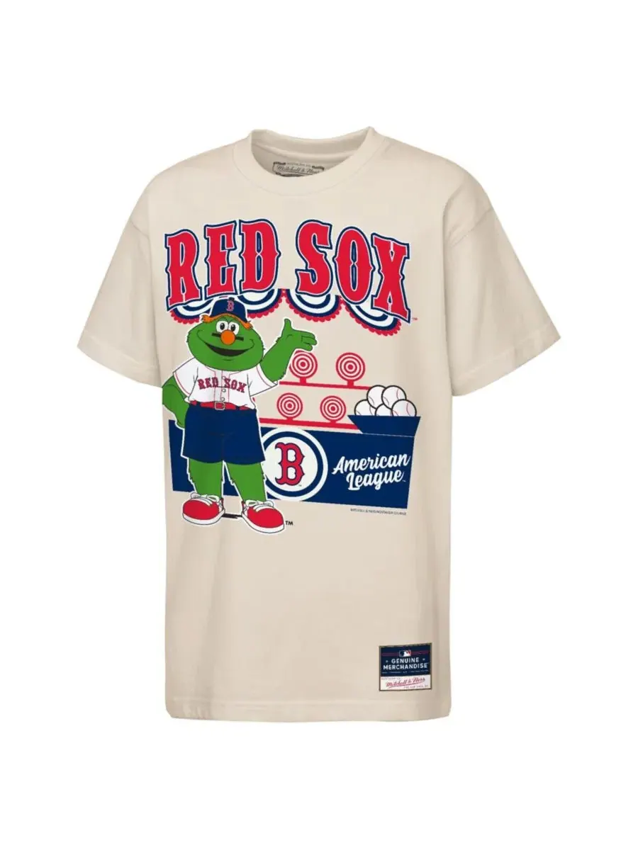 Футболка с принтом Step Back Up Mascot Mitchell & Ness — изображение 1 из 1, бежевый
