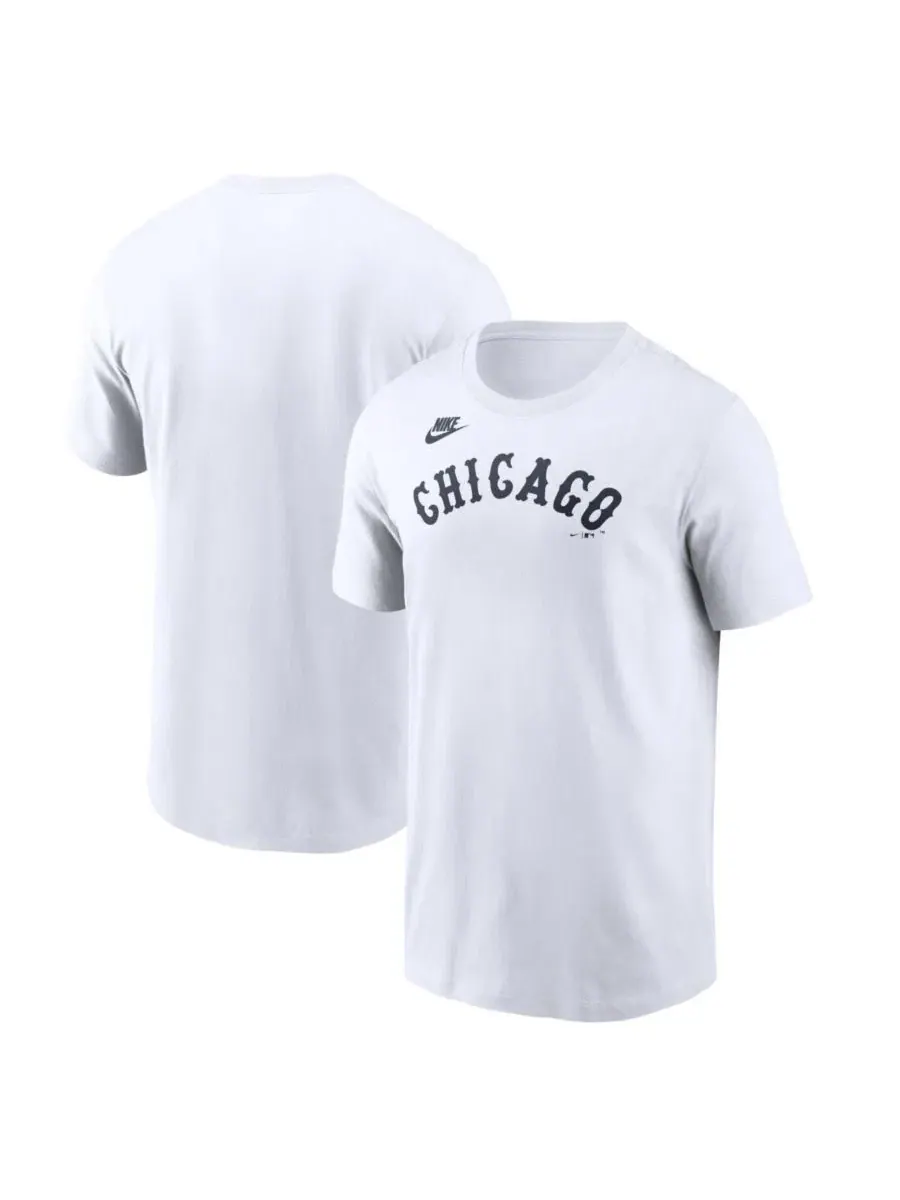 Футболка с винтажным принтом Cooperstown Collection Wordmark Nike — изображение 1 из 3, белый