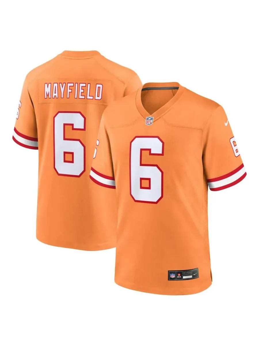 Nike Мужская оранжевая игровая майка Baker Mayfield Tampa Bay Buccaneers в стиле ретро — изображение 1 из 3, бежевый