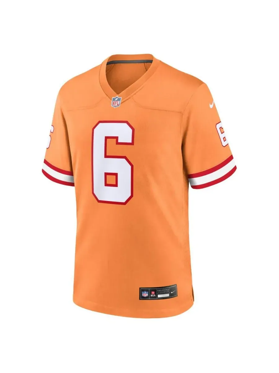 Nike Мужская оранжевая игровая майка Baker Mayfield Tampa Bay Buccaneers в стиле ретро — изображение 2 из 3, бежевый