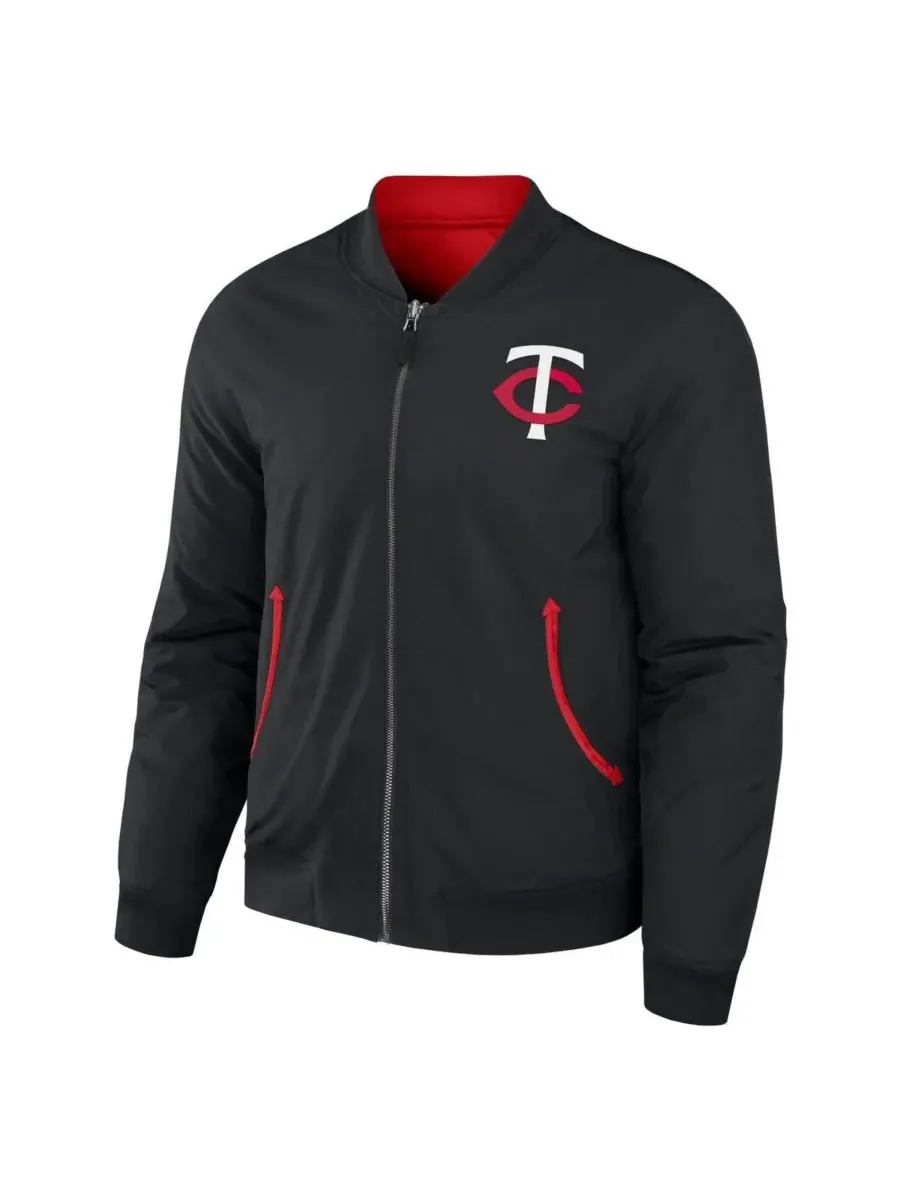 Fanatics Мужская куртка-бомбер Darius Rucker Collection от Minnesota Twins, двусторонняя, на молнии — изображение 3 из 4