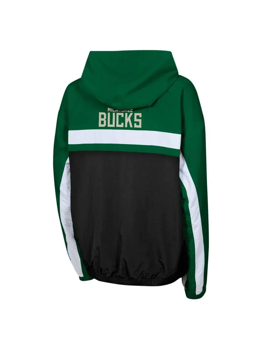 Outerstuff Куртка-ветровка на молнии Big Boys and Girls Hunter Green Milwaukee Bucks Headliner — изображение 3 из 3, зеленый