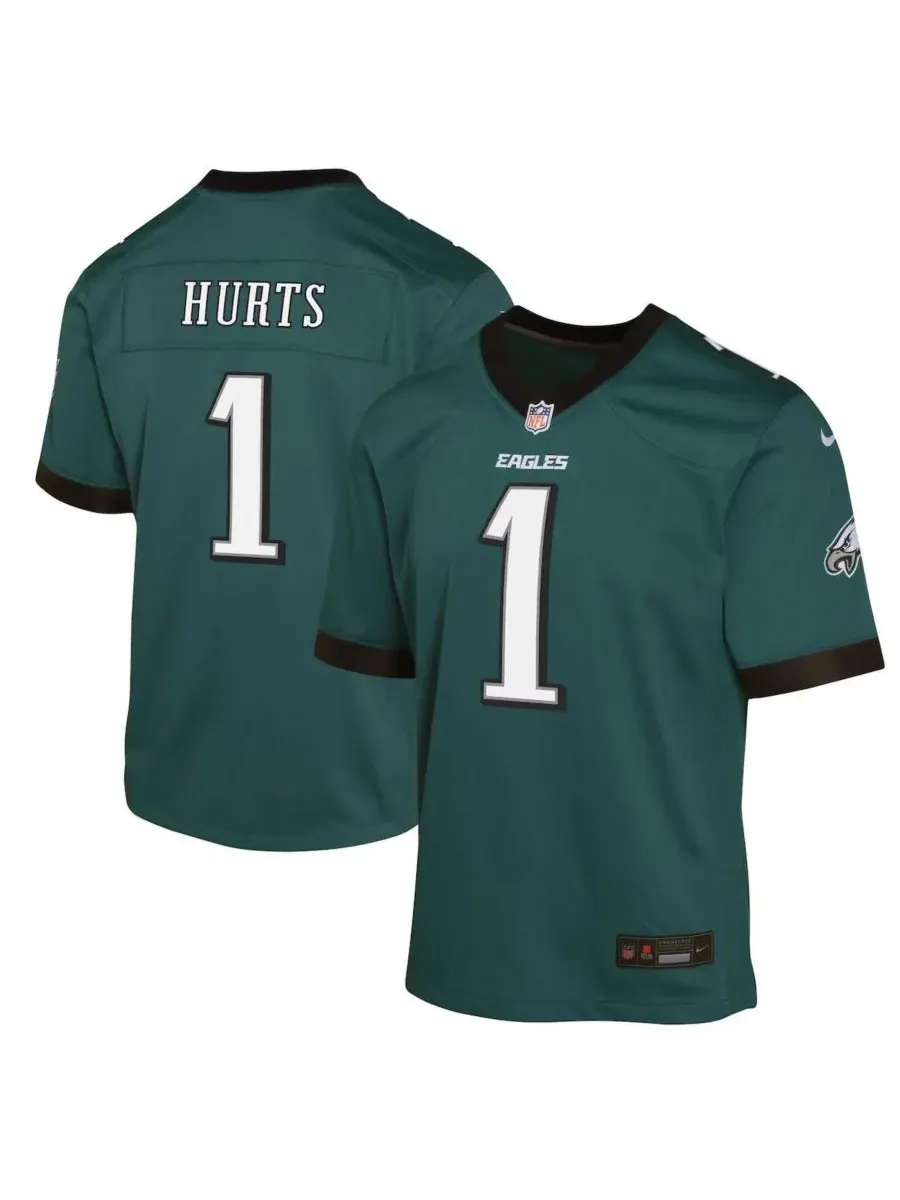 Outerstuff Игровая футболка Nike Big Boys and Girls Jalen Hurts Midnight Green Philadelphia Eagles — изображение 1 из 3