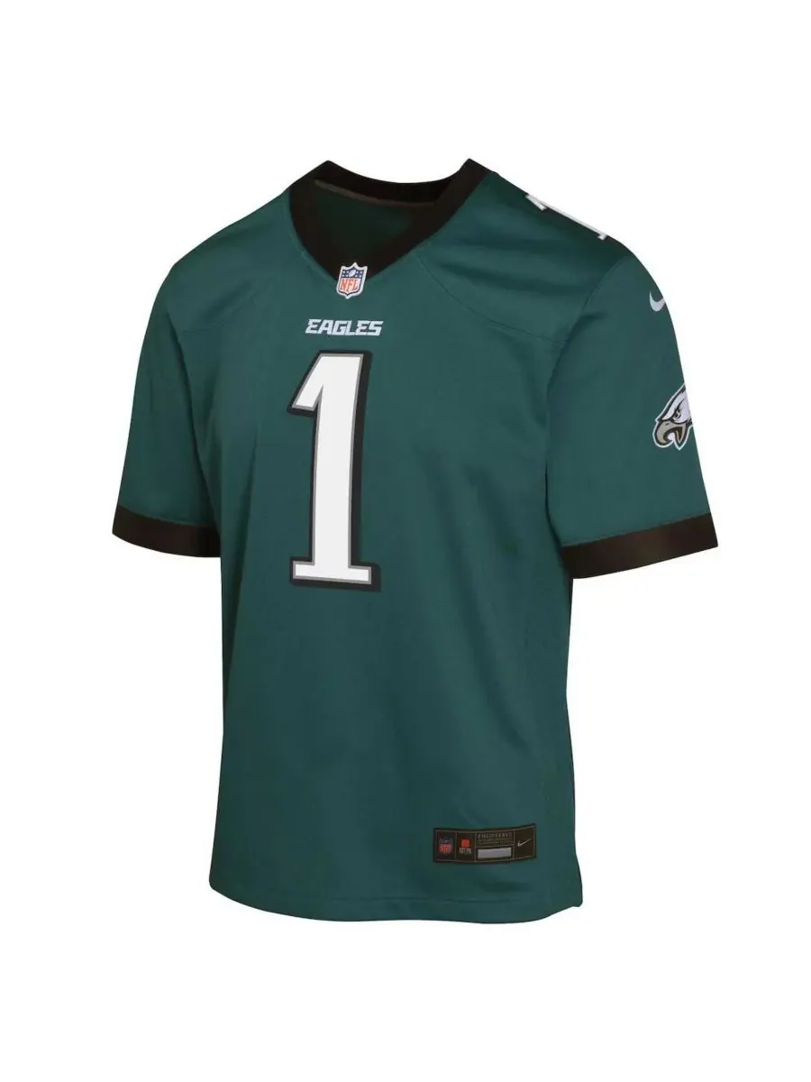 Outerstuff Игровая футболка Nike Big Boys and Girls Jalen Hurts Midnight Green Philadelphia Eagles — изображение 2 из 3