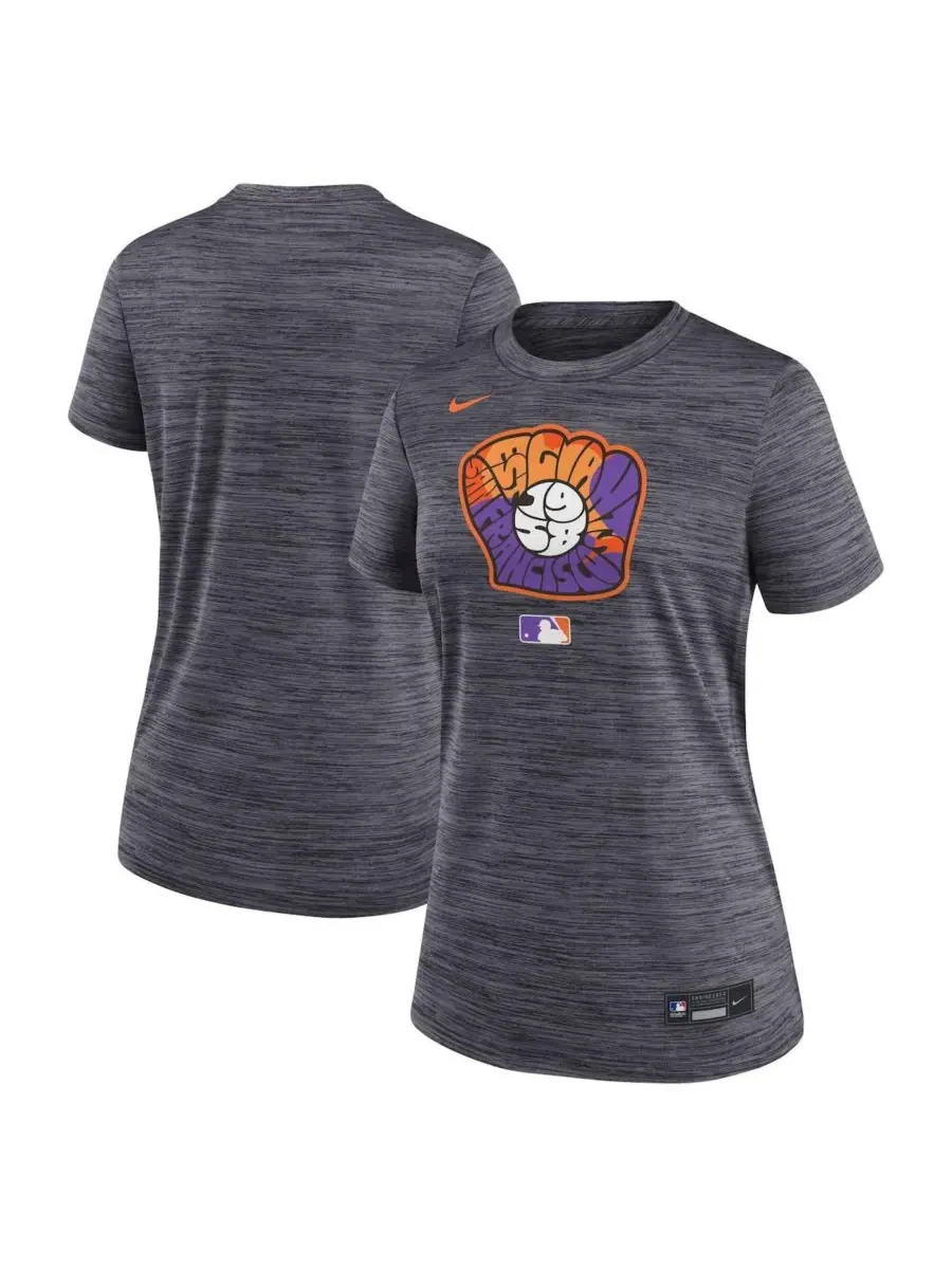 Nike Женская футболка Heather Black San Francisco Giants 2025 City Connect Authentic Collection — изображение 1 из 3, черный