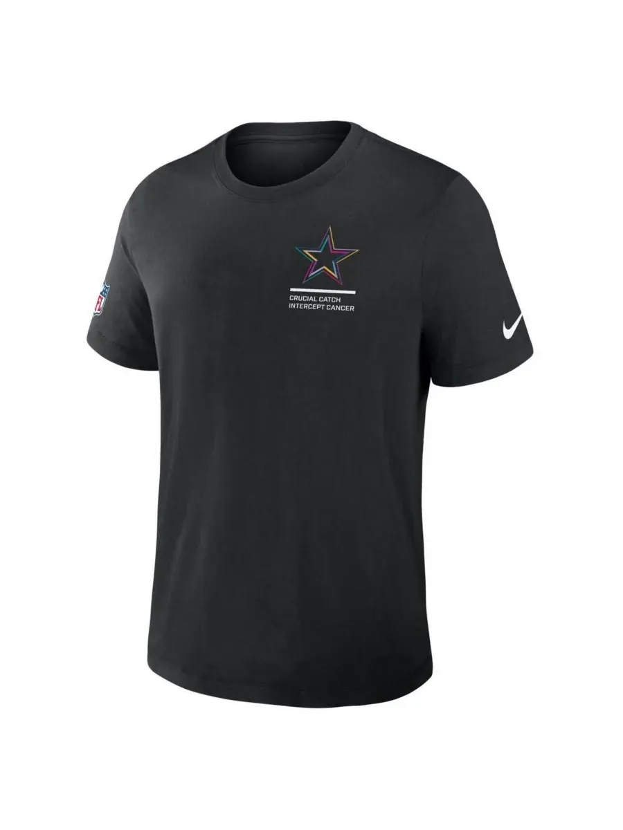 Nike Мужская черная футболка Dallas Cowboys Tall 2025 NFL Crucial Catch Tri-Blend Dri-FIT — изображение 2 из 3, черный