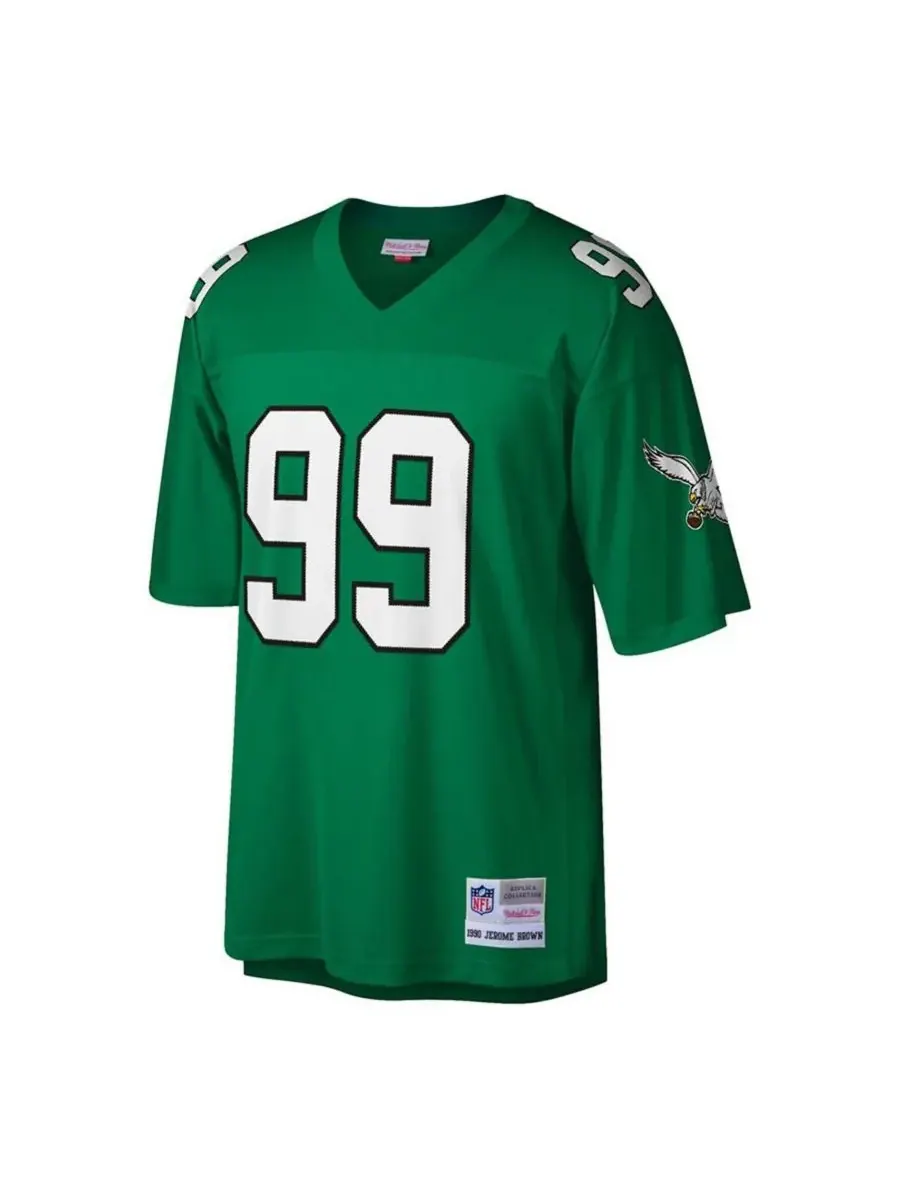 Мужская футболка Джерома Брауна Келли Грина, игрока команды Philadelphia Eagles 1990 года выпуска — изображение 2 из 3