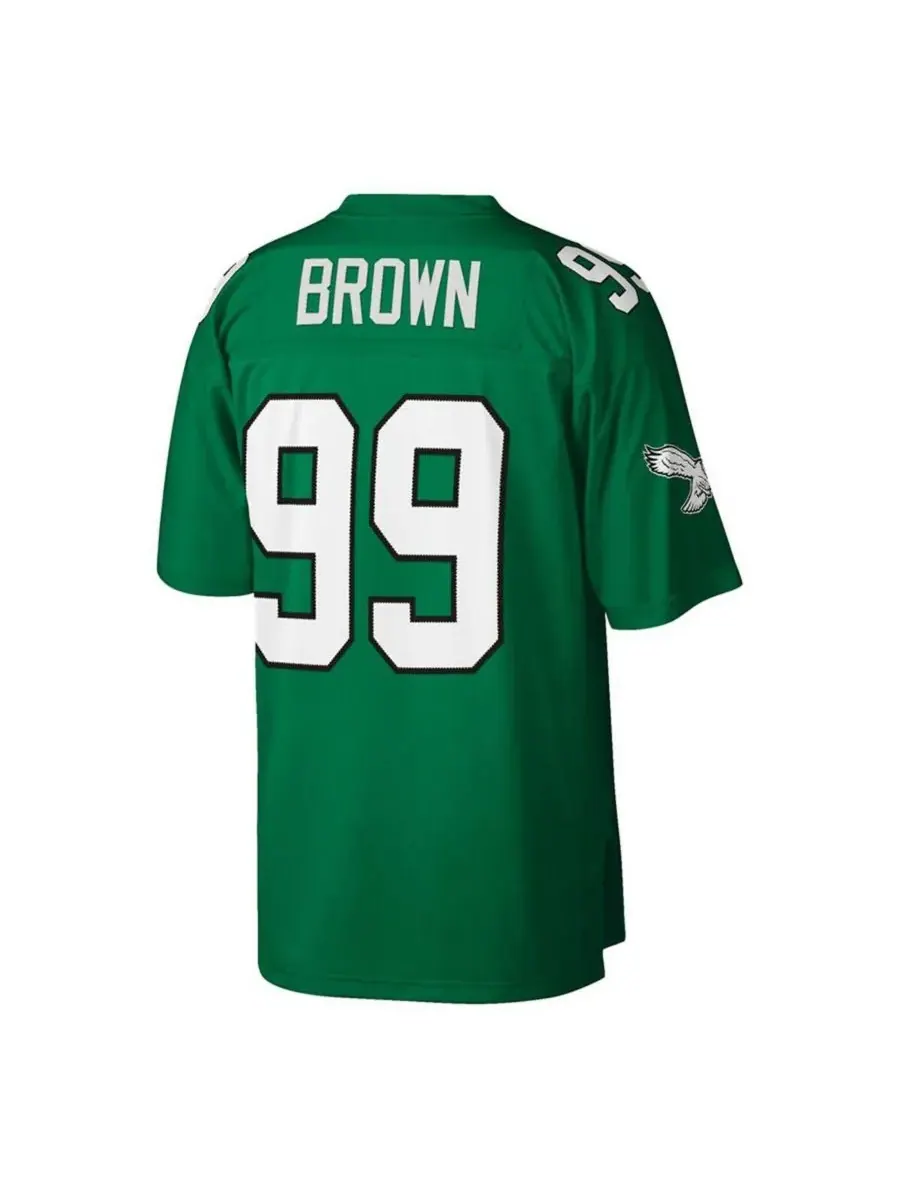 Мужская футболка Джерома Брауна Келли Грина, игрока команды Philadelphia Eagles 1990 года выпуска — изображение 3 из 3