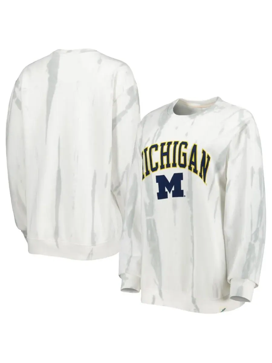 League Collegiate Wear Мужская белая с серебристыми вставками классическая махровая толстовка с — серебристый