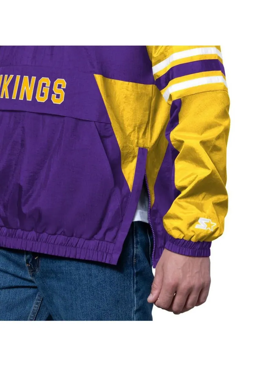 Starter Мужская фиолетовая толстовка Minnesota Vikings Prospect с застежкой-молнией до середины — изображение 3 из 3