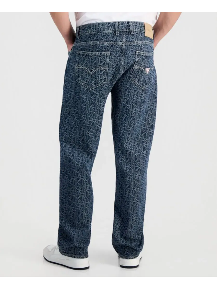 Мужские хлопковые джинсы свободного кроя с логотипом Damon GUESS, Defender — изображение 4 из 4