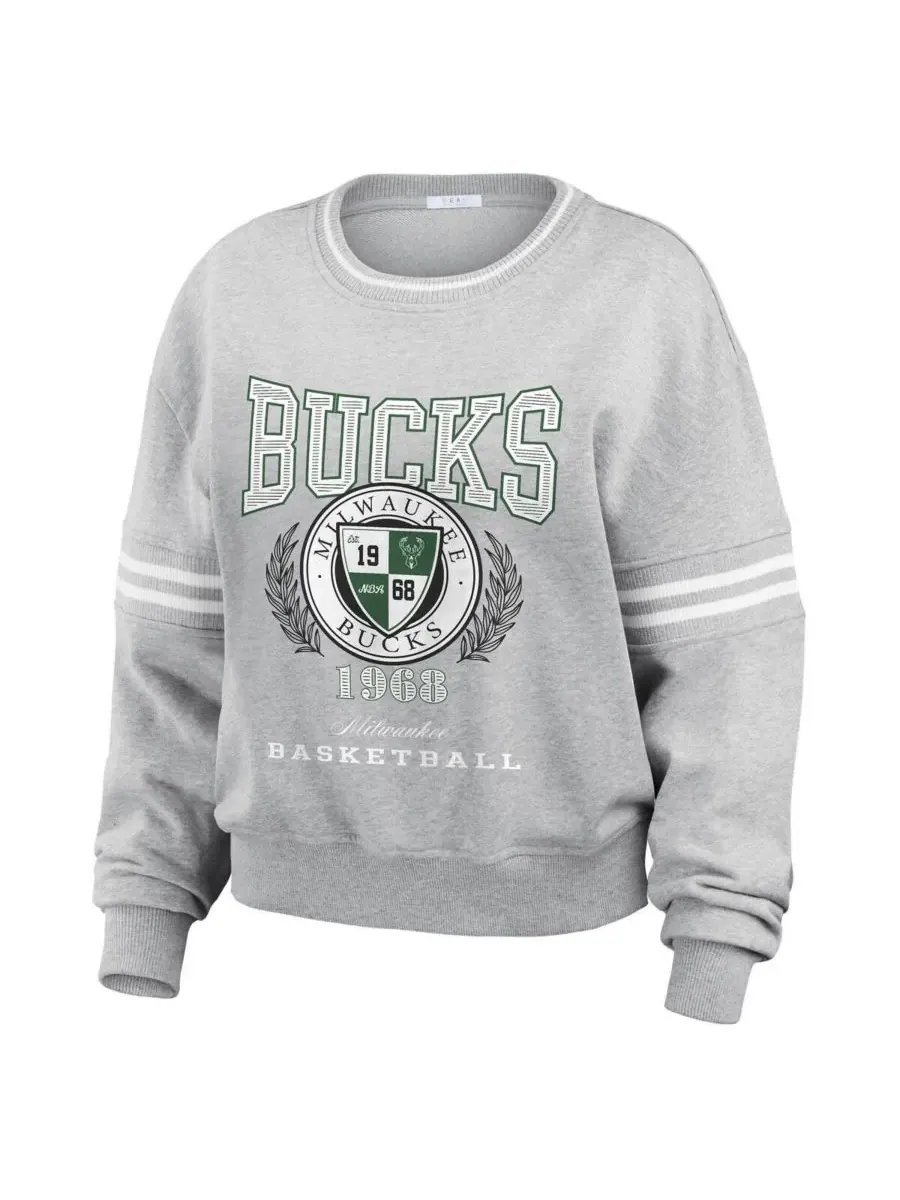 WEAR by Erin Andrews Женская толстовка из французской махровой ткани цвета «Хизер Грей» с — изображение 4 из 4, серый