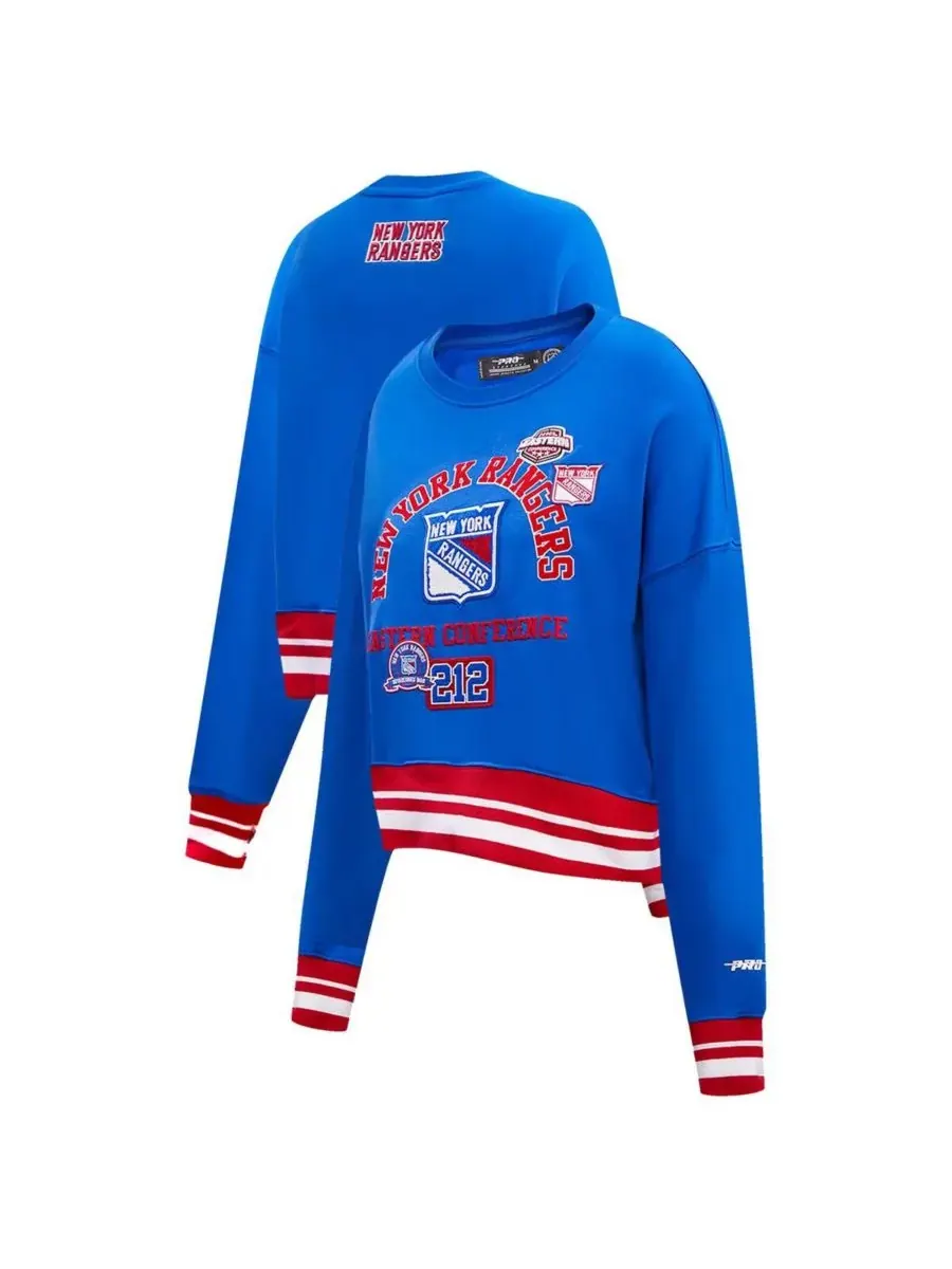 Pro Standard Женская синяя укороченная толстовка New York Rangers Area Code — изображение 1 из 5, синий