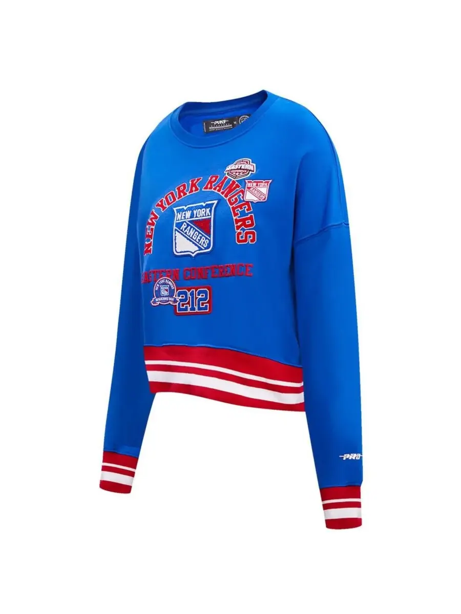 Pro Standard Женская синяя укороченная толстовка New York Rangers Area Code — изображение 2 из 5, синий