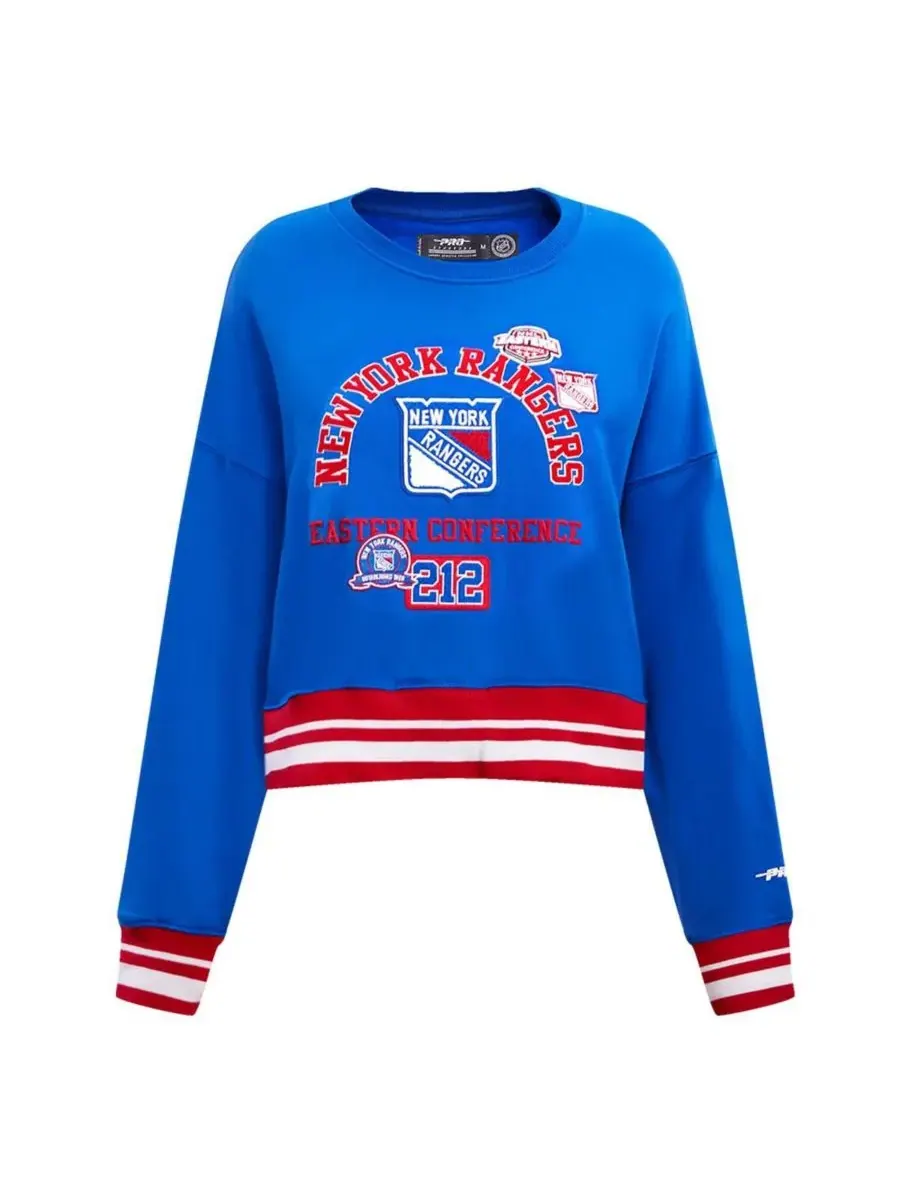 Pro Standard Женская синяя укороченная толстовка New York Rangers Area Code — изображение 3 из 5, синий