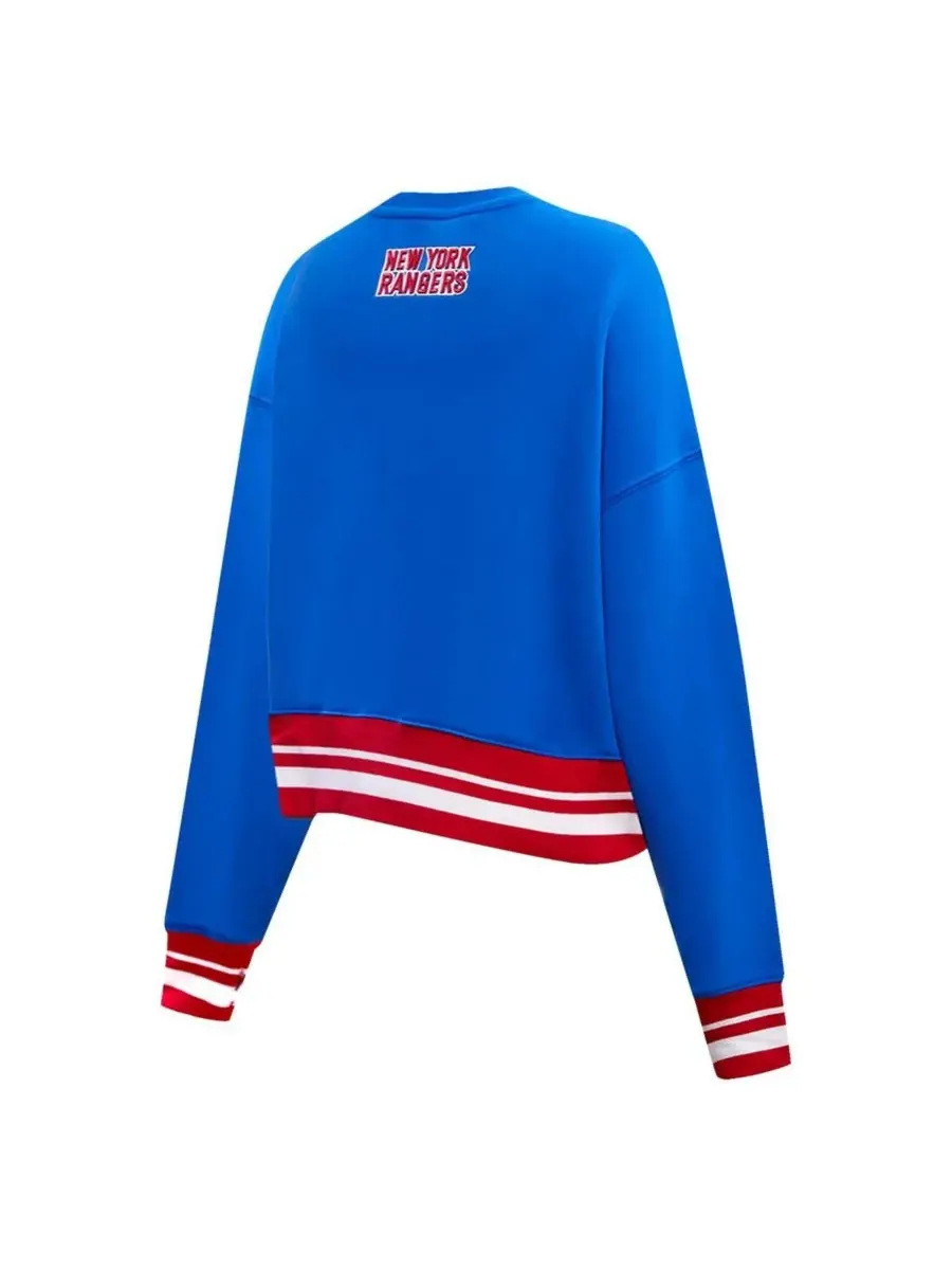 Pro Standard Женская синяя укороченная толстовка New York Rangers Area Code — изображение 4 из 5, синий