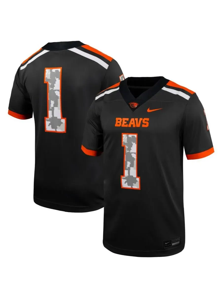 Nike Мужская футбольная майка Oregon State Beavers Untouchable, цвет антрацит, реплика — изображение 1 из 3