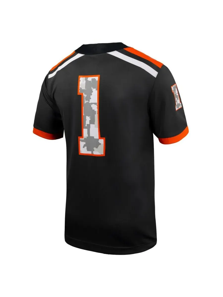 Nike Мужская футбольная майка Oregon State Beavers Untouchable, цвет антрацит, реплика — изображение 2 из 3