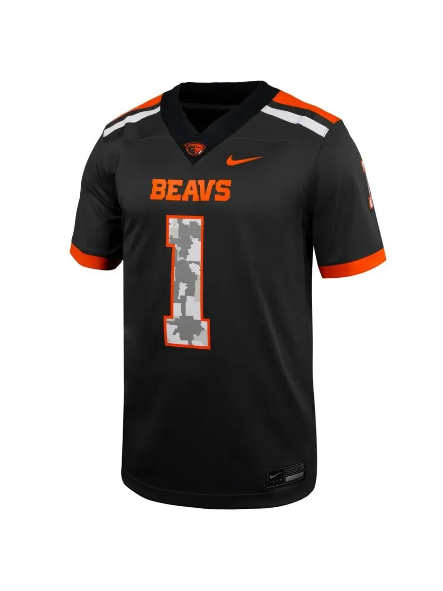 Nike Мужская футбольная майка Oregon State Beavers Untouchable, цвет антрацит, реплика — изображение 3 из 3
