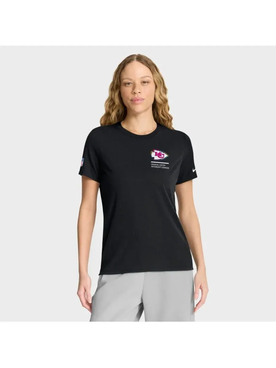 Nike Женская черная футболка Kansas City Chiefs 2025 NFL Crucial Catch Tri-Blend Dri-FIT — изображение 1 из 5, черный