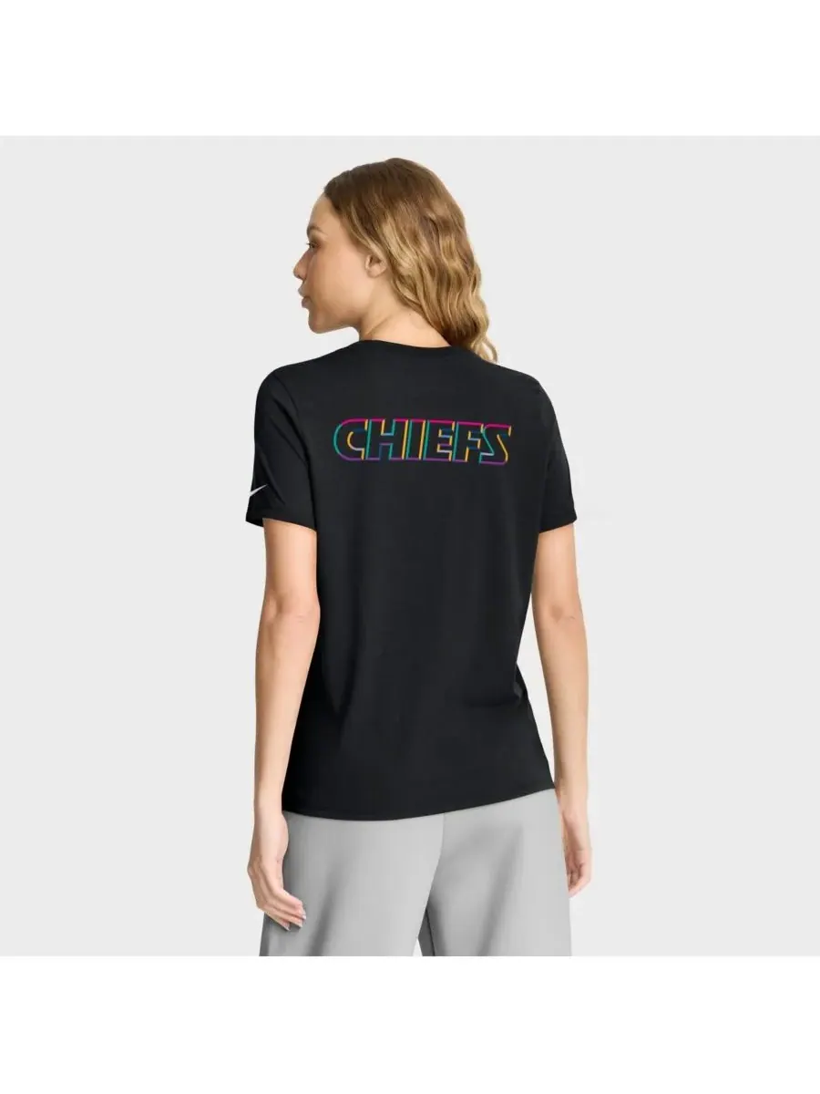 Nike Женская черная футболка Kansas City Chiefs 2025 NFL Crucial Catch Tri-Blend Dri-FIT — изображение 2 из 5, черный