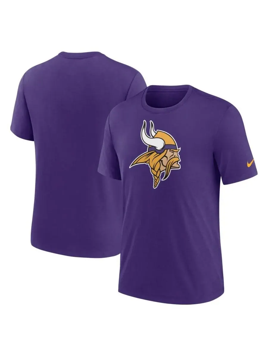 Nike Мужская фиолетовая футболка Minnesota Vikings Rewind Logo Tri-Blend с логотипом команды — изображение 1 из 3, фиолетовый