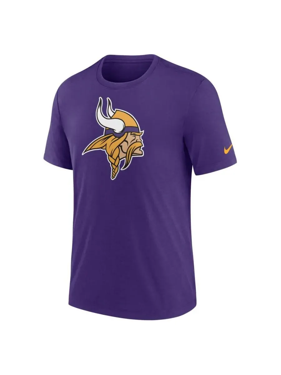 Nike Мужская фиолетовая футболка Minnesota Vikings Rewind Logo Tri-Blend с логотипом команды — изображение 2 из 3, фиолетовый