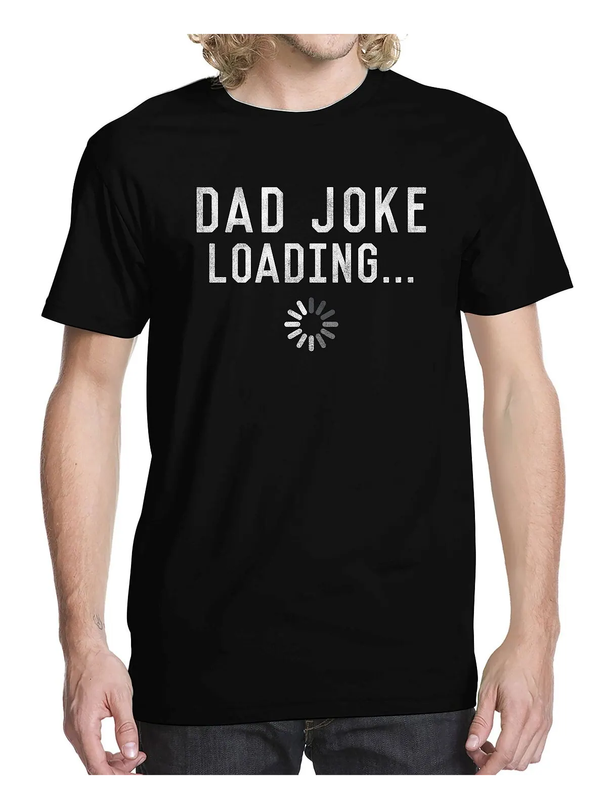 Мужская футболка с надписью dad joke loading Buzz Shirts — черный