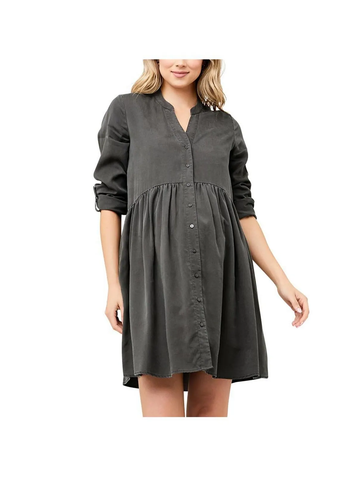 Платье для кормящих мам на пуговицах Demi Tencel Оливковое Ripe Maternity — изображение 1 из 3, оливковый