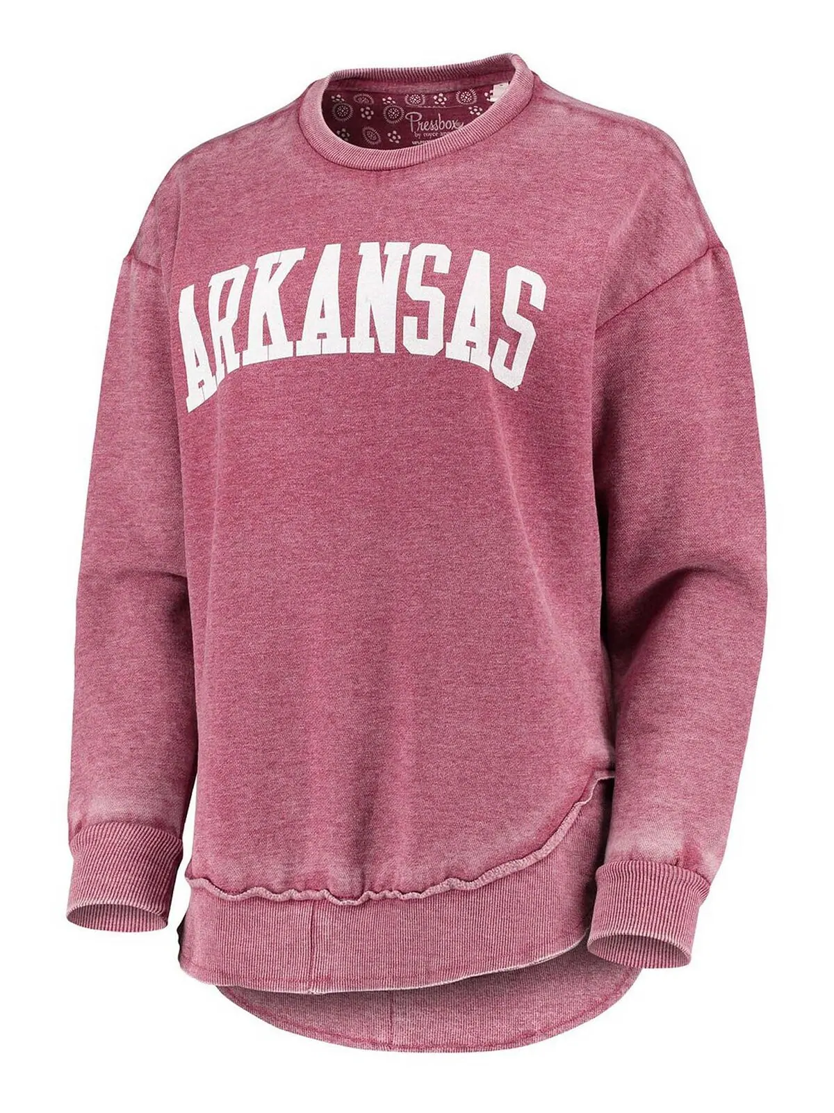Женский свитшот в винтажном стиле Cardinal Arkansas Razorbacks Pressbox — изображение 2 из 3, красный