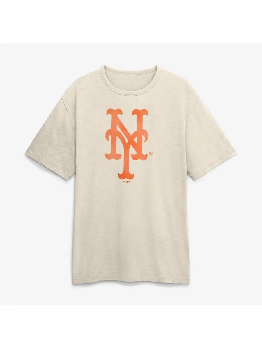 Мужская кремовая футболка New York Mets Stadium Slub Fanatics — изображение 1 из 2, бежевый