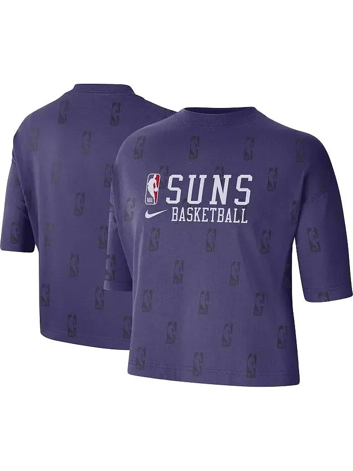 Женская фиолетовая футболка свободного кроя с логотипом Phoenix Suns Allover NBA Nike — изображение 1 из 3