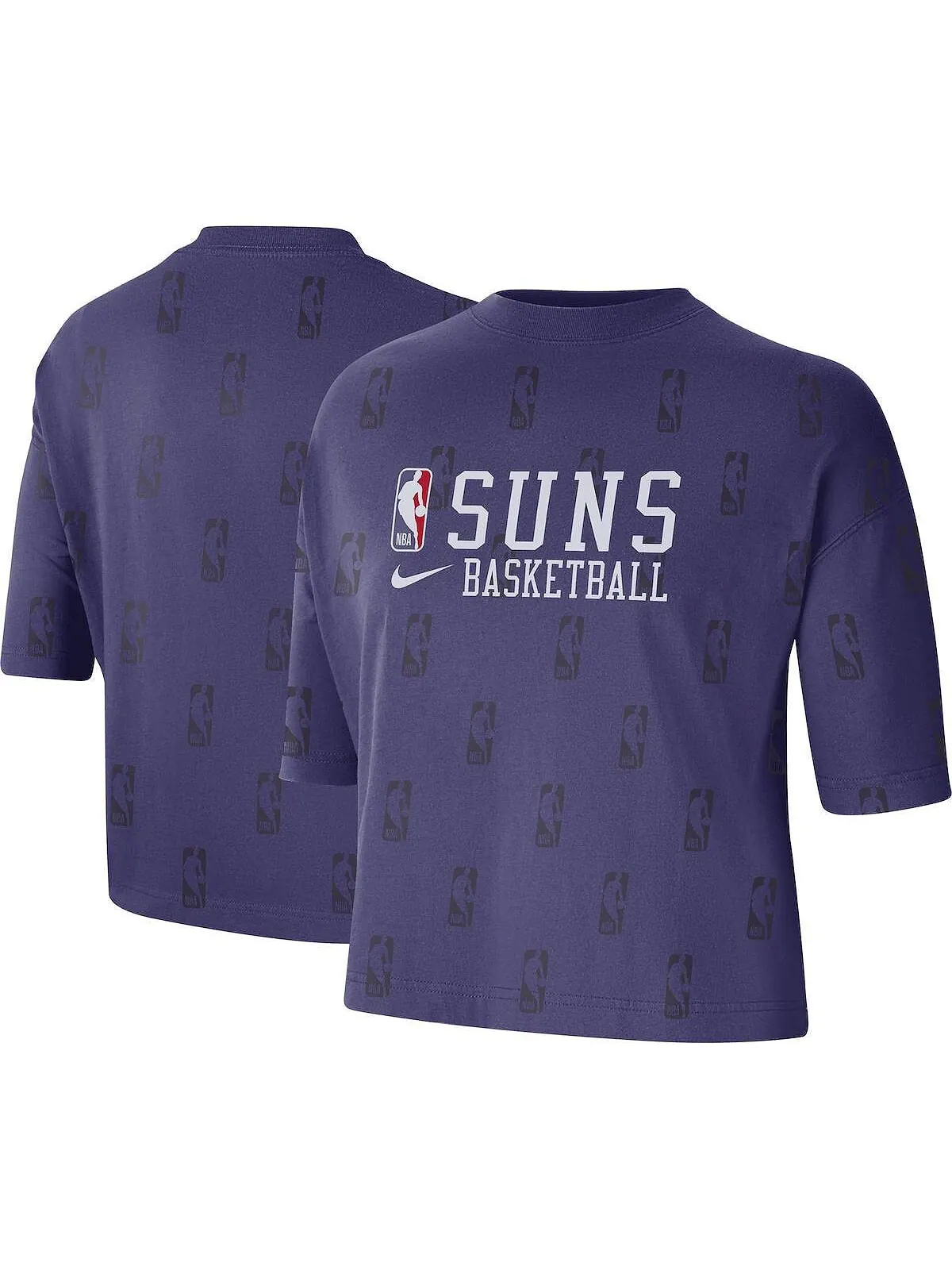 Женская фиолетовая футболка свободного кроя с логотипом NBA Phoenix Suns Allover NBA Nike — изображение 1 из 3, фиолетовый