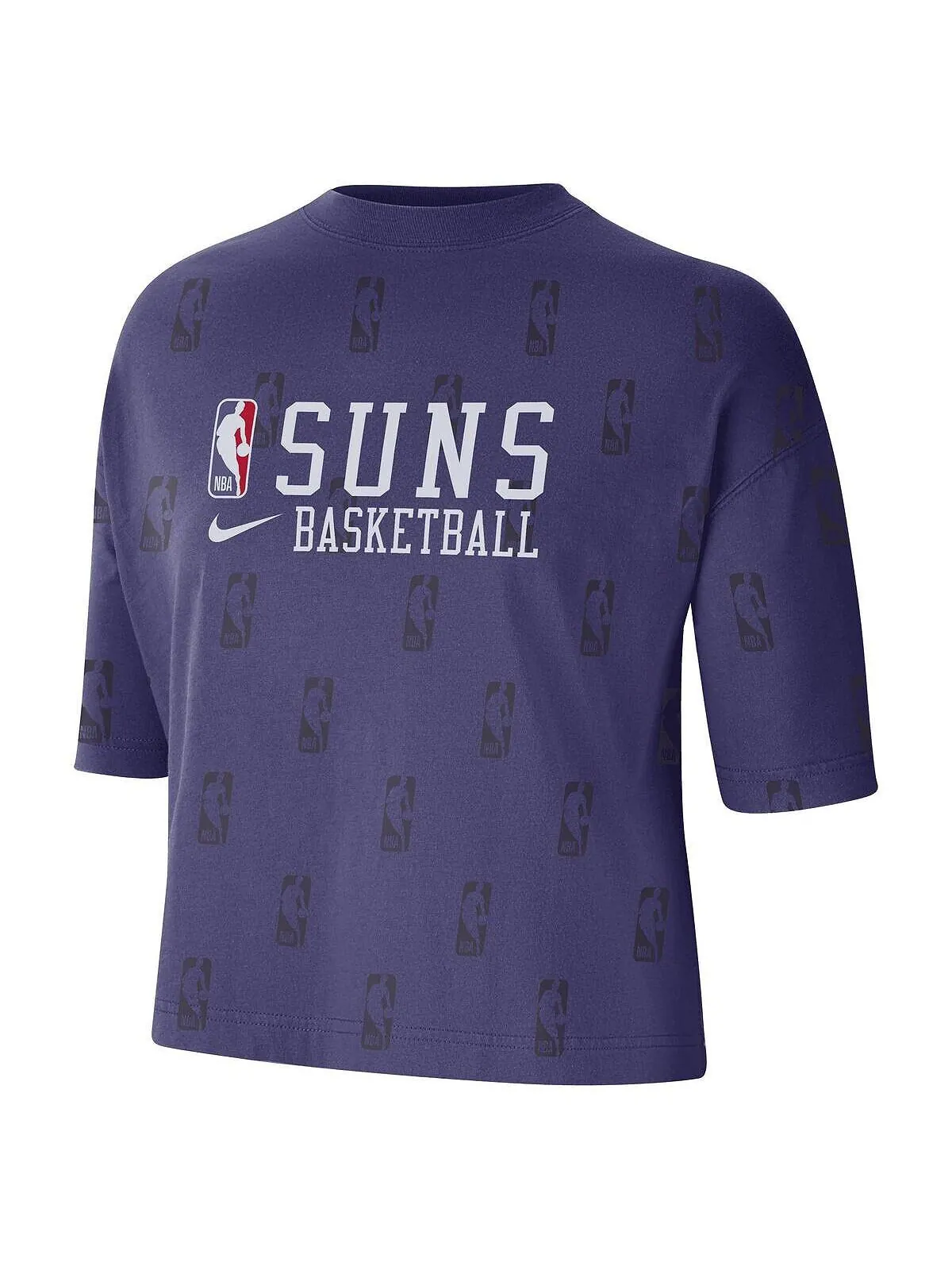 Женская фиолетовая футболка свободного кроя с логотипом NBA Phoenix Suns Allover NBA Nike — изображение 2 из 3, фиолетовый