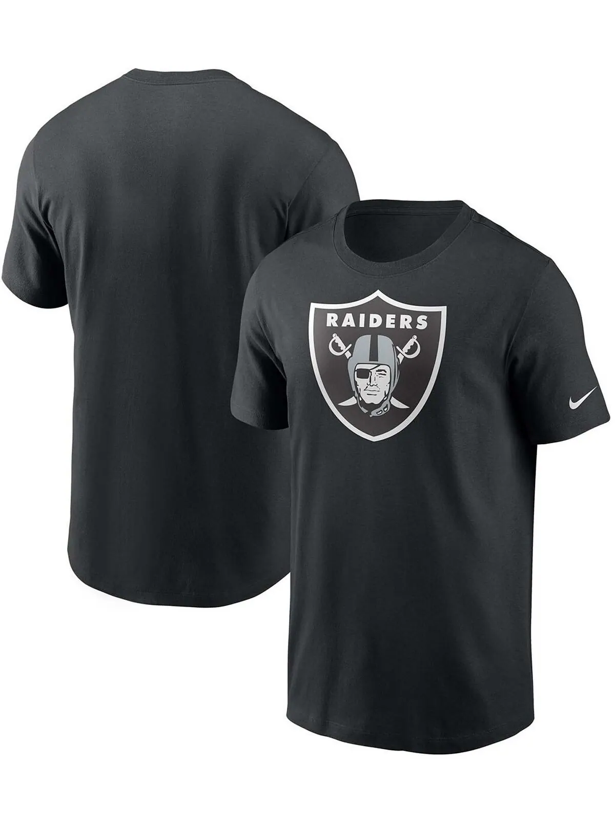 Мужская черная футболка с основным логотипом Las Vegas Raiders Nike — изображение 1 из 3, черный
