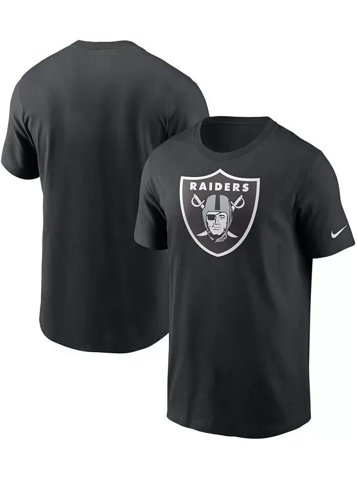 Мужская черная футболка с основным логотипом Las Vegas Raiders Nike — изображение 1 из 3