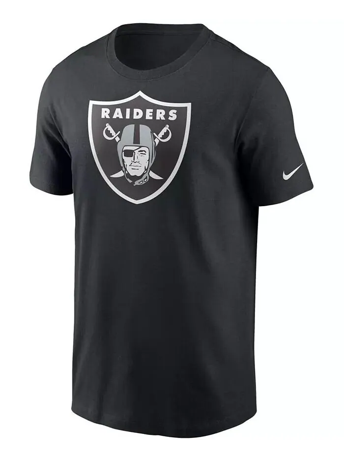 Мужская черная футболка с основным логотипом Las Vegas Raiders Nike — изображение 2 из 3