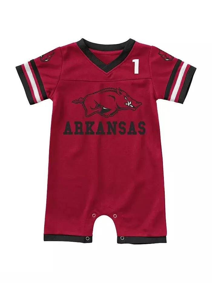 Новорожденные и младенцы мальчики и девочки Cardinal Arkansas Razorbacks Bumpo Футбольный логотип — изображение 1 из 2