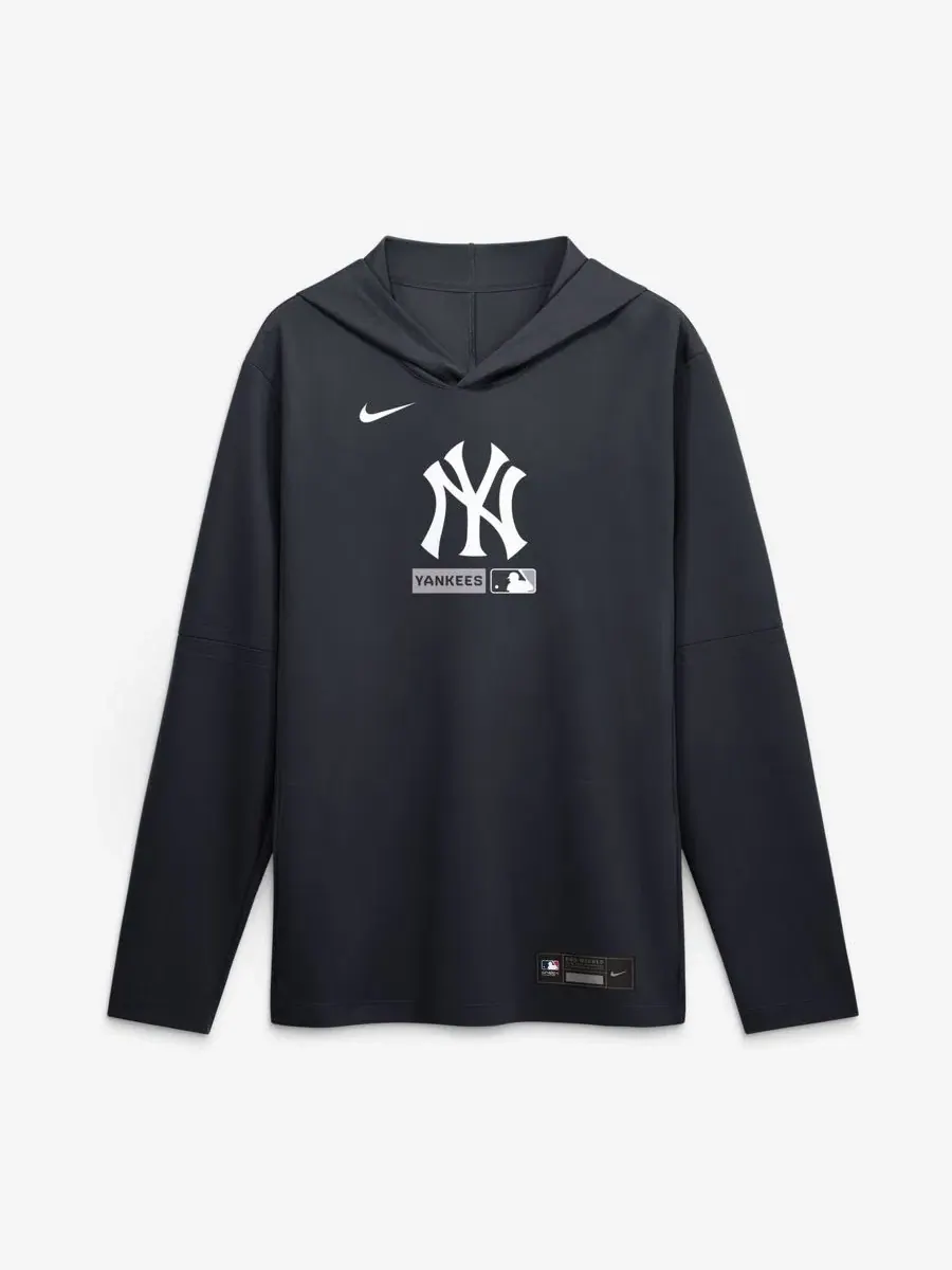 Толстовка с капюшоном с длинным рукавом, модель New York Yankees Nike — изображение 2 из 4, темно-синий
