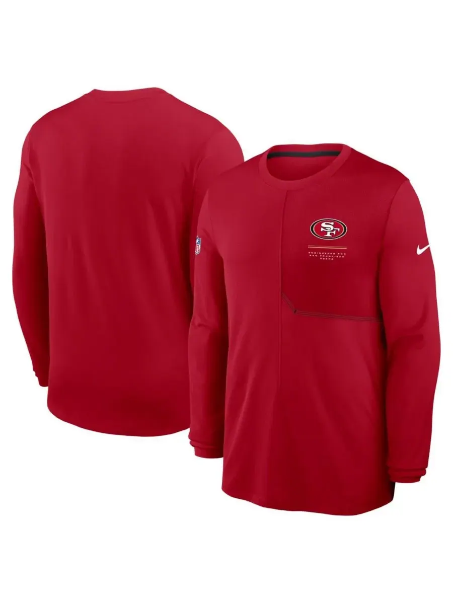 Лонгслив с принтом San Francisco 49ers Sideline Coaches UV Dri-FIT Nike — изображение 1 из 3, алый