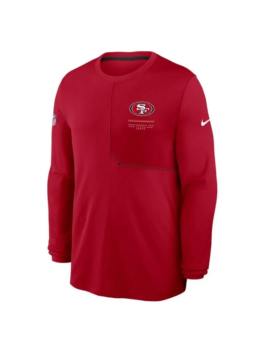 Лонгслив с принтом San Francisco 49ers Sideline Coaches UV Dri-FIT Nike — изображение 2 из 3, алый