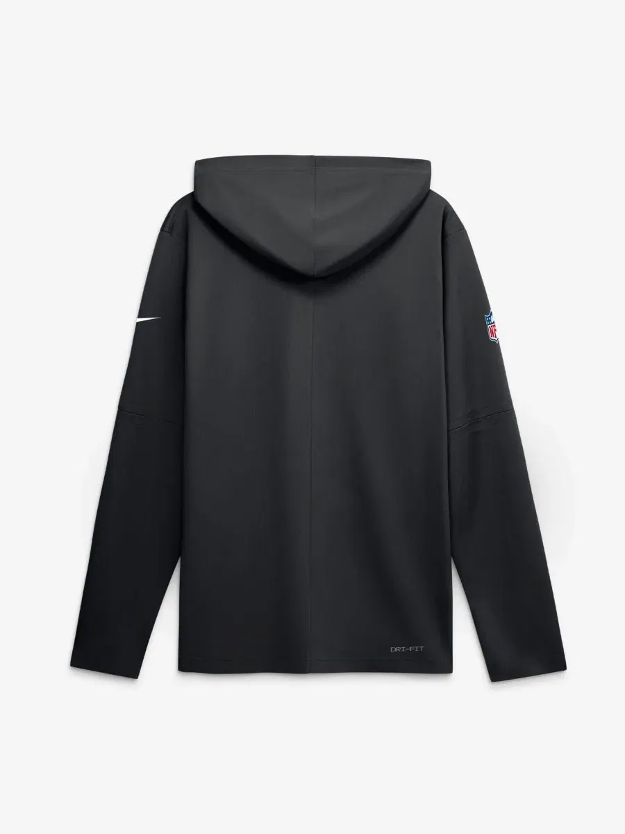 Лонгслив с капюшоном и съемными рукавами Las Vegas Raiders Sideline Lightweight Dri-FIT Nike — изображение 2 из 2, черный