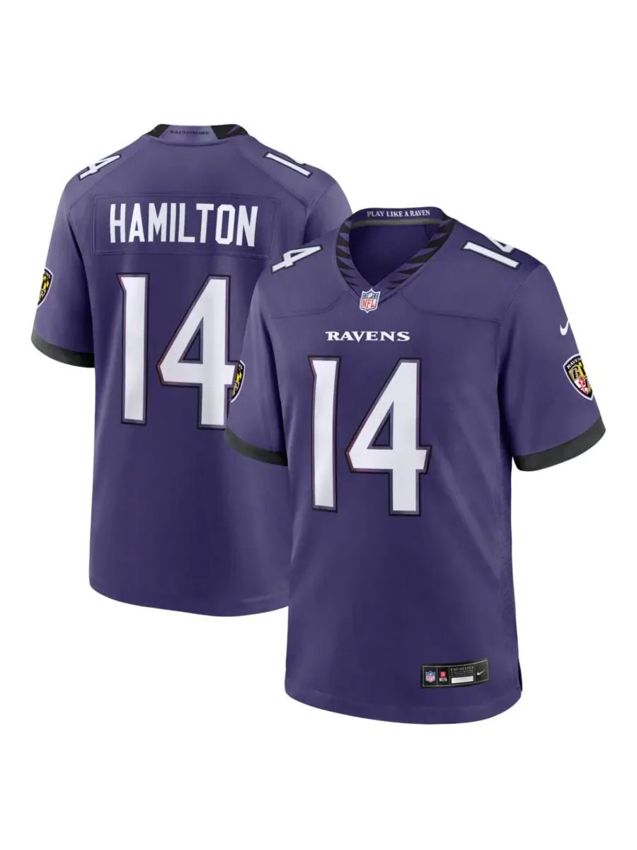 Игровая футболка Kyle Hamilton Purple Baltimore Ravens Team Game Jersey Nike — изображение 1 из 3, фиолетовый