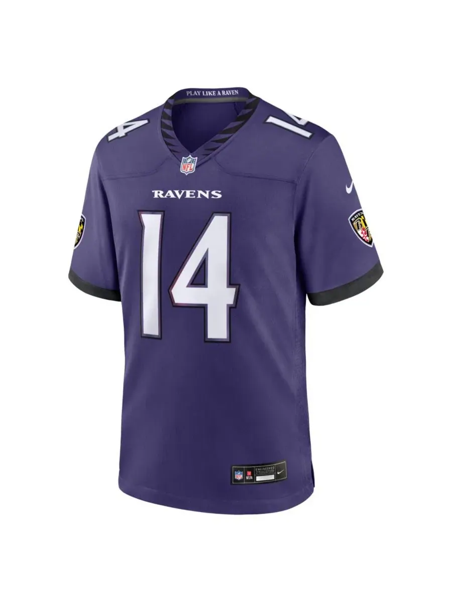 Игровая футболка Kyle Hamilton Purple Baltimore Ravens Team Game Jersey Nike — изображение 2 из 3, фиолетовый