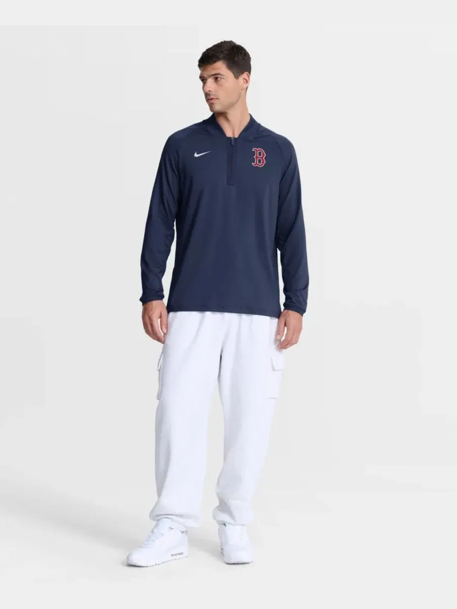 Пуловер Nike с полузастежкой-молнией и регланом — изображение 3 из 4, темно-синий