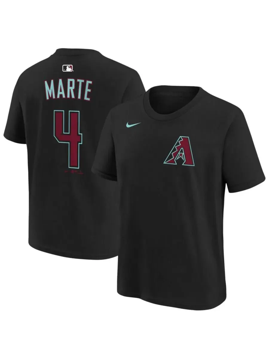 Футболка с коротким рукавом и принтом Ketel Marte Arizona Diamondbacks Nike — изображение 1 из 3, черный