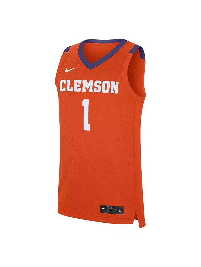 Мужская реплика дорожной футболки Clemson Tigers цвета оранж, модель 1 Nike — изображение 2 из 3