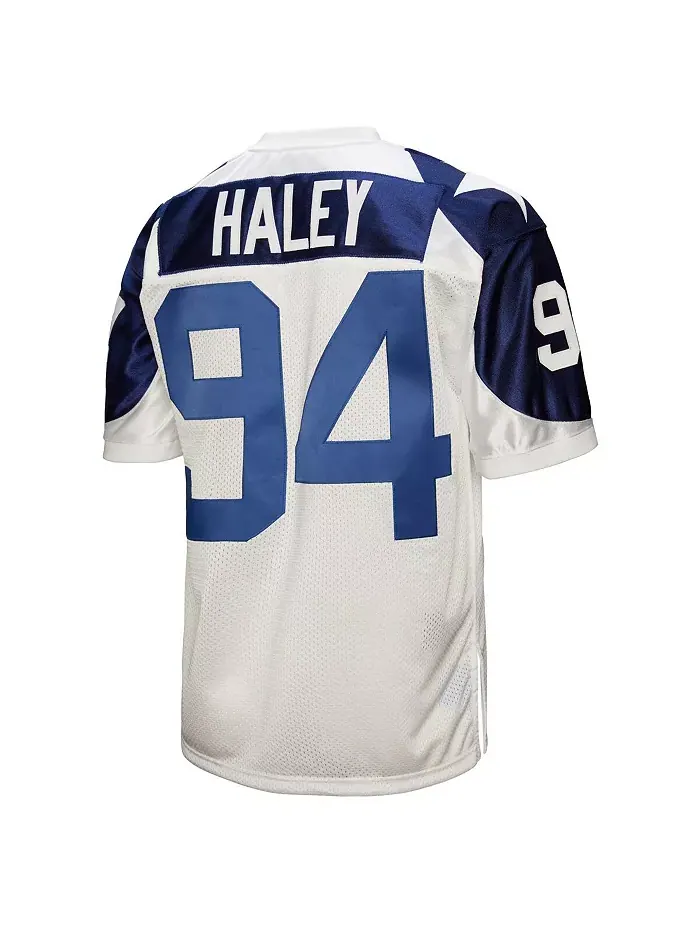 Мужская футболка Charles Haley White Dallas Cowboys 1994 Authentic Throwback Retired Player Jersey — изображение 2 из 3